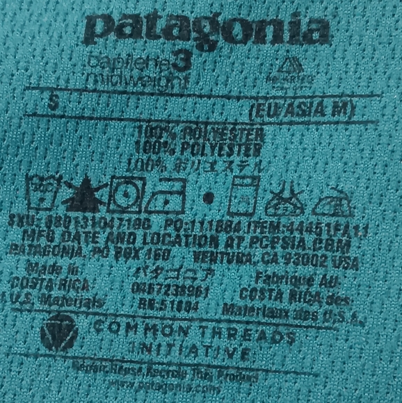 Patagonia Capilene 3 Women 1/4 Zip Baselayer Performance Sz S/M Blue Green - Picture 4 of 12